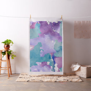 Tela Patrón de acuarela azul de camuflaje
