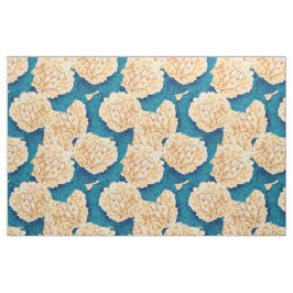 Tela Patrón de acuarela de hidrangea, amarillo y azul