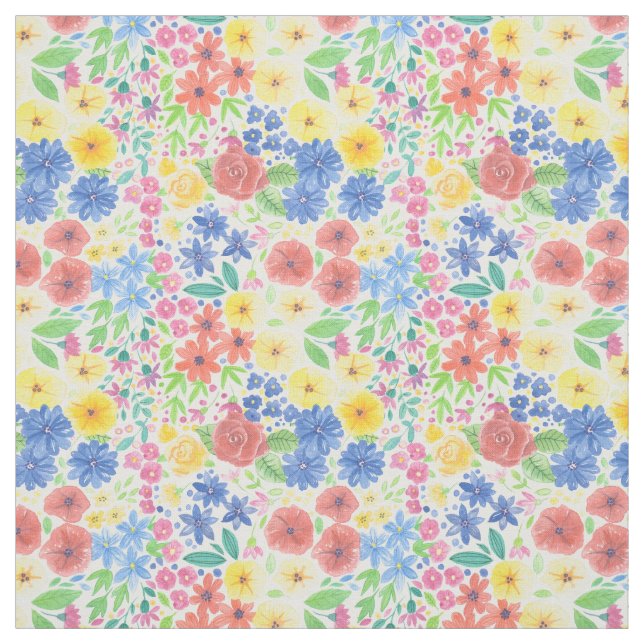 Tela Patrón de acuarela floral (Retal)