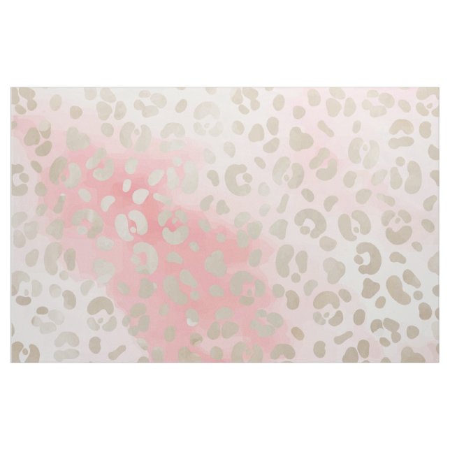 Tela Patrón de acuarela rosa leopardo (Yarda)