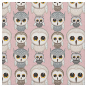 Tela Patrón de adorables búhos ilustrados