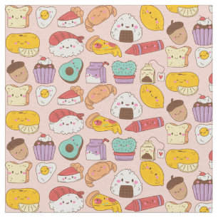 Tela Patrón de alimentos de Kawaii