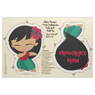 Tela Patrón de Aloha Honeys Holiday Hula Chica Doll Kit