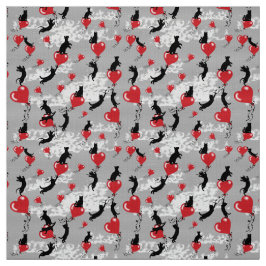 Tela patrón de amapola negro