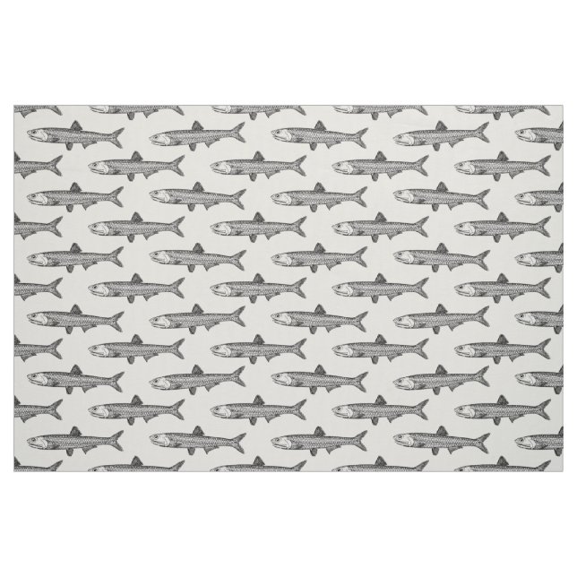 Tela Patrón de anchoa - Negro sobre blanco ("Cuarto gordo" (fat quarter))
