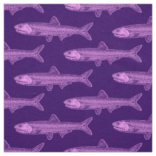 Tela Patrón de anchoa - Violeta clara y púrpura profund