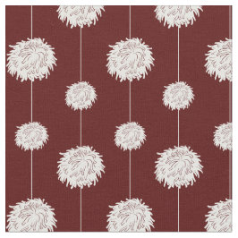 Tela Patrón de animador maroon Pom Pom