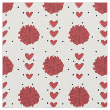 Patrón de animadores rojos Pom Poms & Hearts