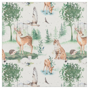 Tela Patrón de animales de Woodland Baby