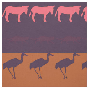 Tela Patrón de animales retro coloridos #2