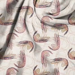 Tela Patrón de antena larga de camarón rosa