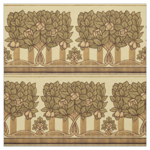 Tela Patrón de árbol de frutas de estilo artesanal