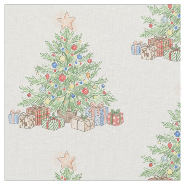 Tela Patrón de árbol de Navidad (De cerca)