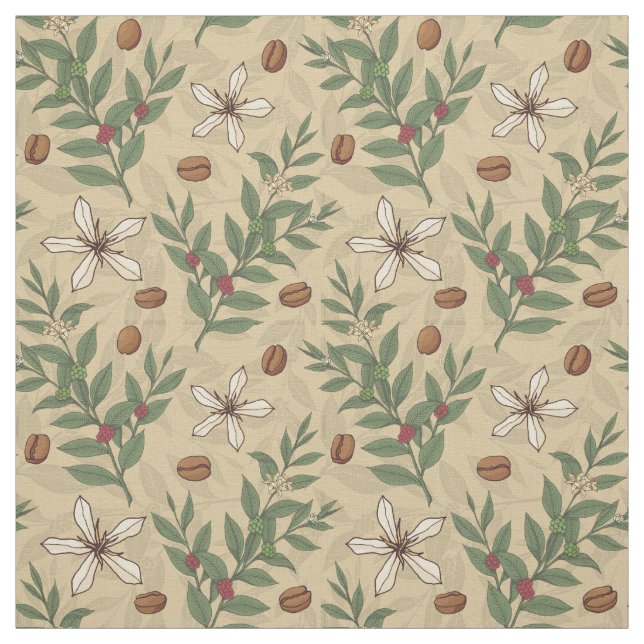 Tela Patrón de árbol del café (Retal)