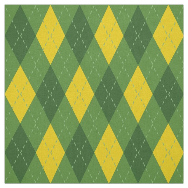 Tela Patrón de arcilla verde y amarillo (Retal)