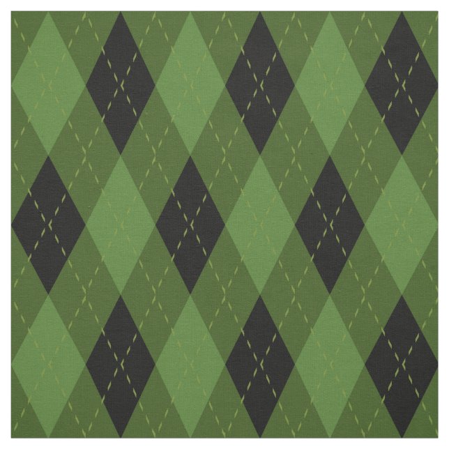 Tela Patrón de arcillo negro y verde (Retal)