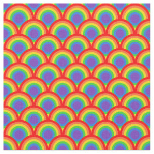 Tela Patrón de arco retro multicolor negrita