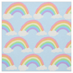 Tela Patrón de arcoiris pastel de estilo de charla colo