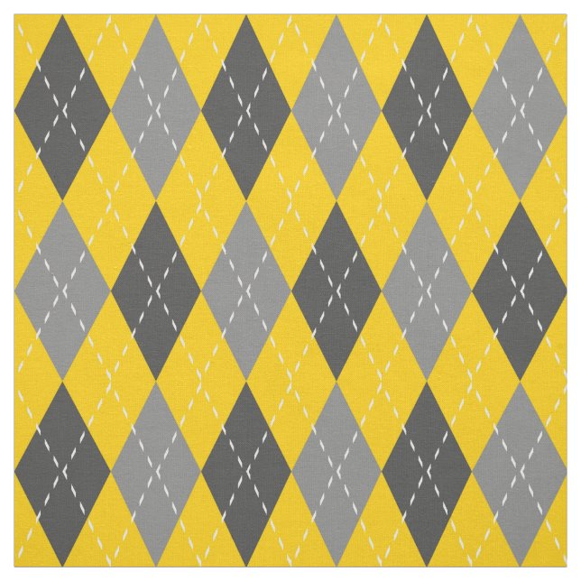 Tela Patrón de arglos gris y amarillo (Retal)