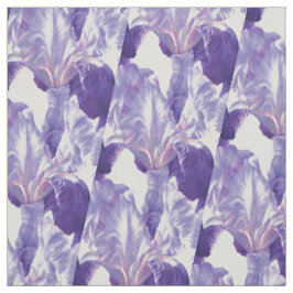 Tela Patrón de arte botánico de Iris morado