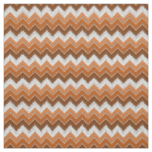 Tela Patrón de arte de Ikat Zigzag blanco Naranja quem