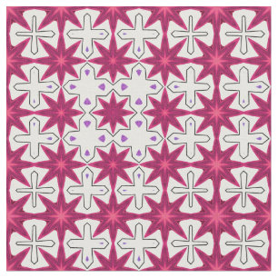 Tela Patrón de aspecto retro estrella rosa y morada