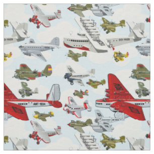 Tela Patrón de aviones retro-Personalizado