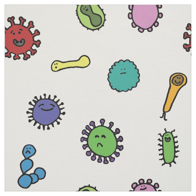 Tela Patrón de bacterias y virus (Retal)