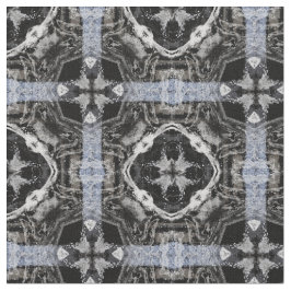 Tela Patrón de baldosas plateado, blanco y negro