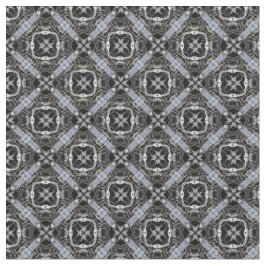 Tela Patrón de baldosas plateado, blanco y negro