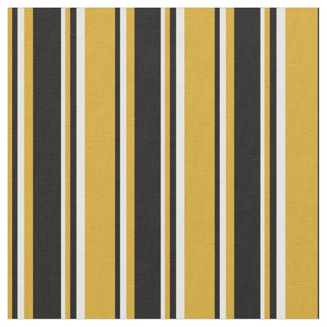 Tela Patrón de barras de oro, negro y blanco (De cerca)