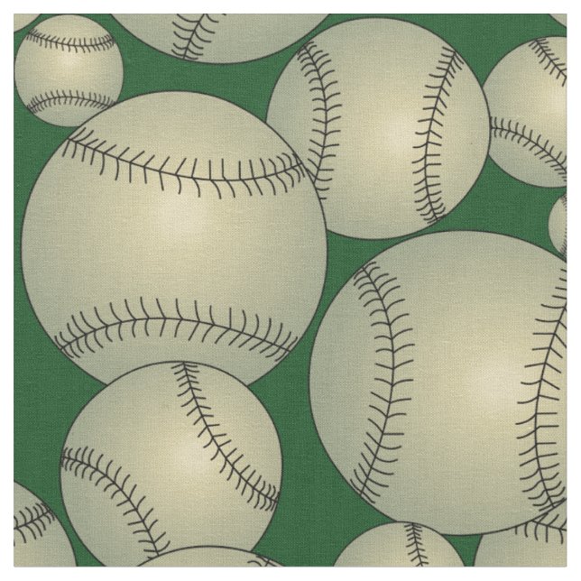 Tela Patrón de Baseballs (De cerca)