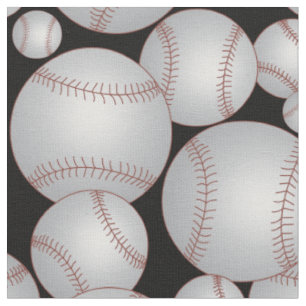 Tela Patrón de Baseballs Gris