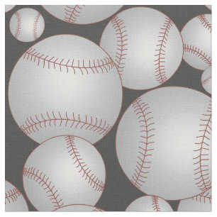Tela Patrón de Baseballs Gris