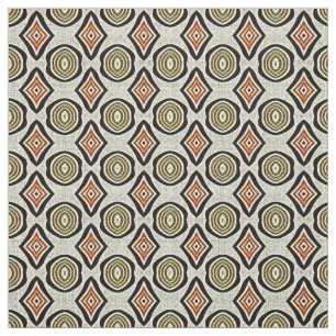 Tela Patrón de Batik Bali del Naranja quemado en beige 