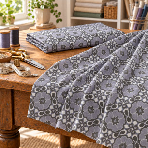 Tela Patrón de Batik Bali Nouveau Deco Violeta Azul Osc