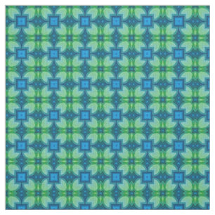 Tela Patrón de Batik Bali Verde Lima Turquesa Aqua Azul