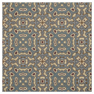 Tela Patrón de Batik de Bali en Azul Teal Marrón Ócre R