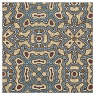 Tela Patrón de Batik de Bali en Azul Turquesa Marrón Oc