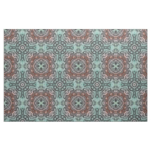 Tela Patrón de Batik de Bali en Rojo Oscuro Verde Azul