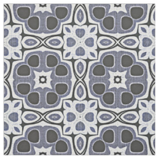Tela Patrón de Batik de Bali Floral Violeta Gris Azul
