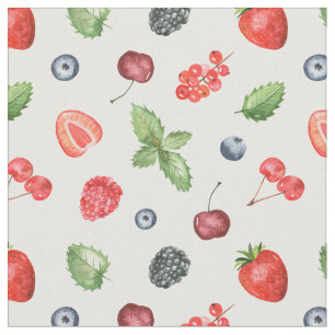 Tela Patrón de Berry de color agua