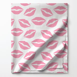 Tela Patrón de Besos con Labial Rosa