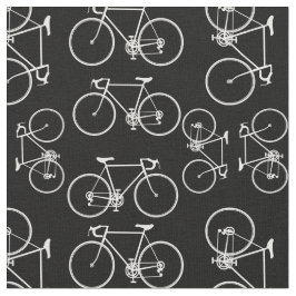 Tela Patrón de bicicleta blanco y negro