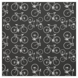 Tela Patrón de bicicleta blanco y negro