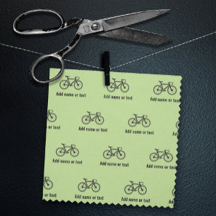 Tela Patrón de bicicleta y texto propio para ciclista -