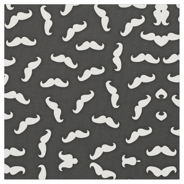 Tela Patrón de bigote blanco negro moderno de Guay (De cerca)