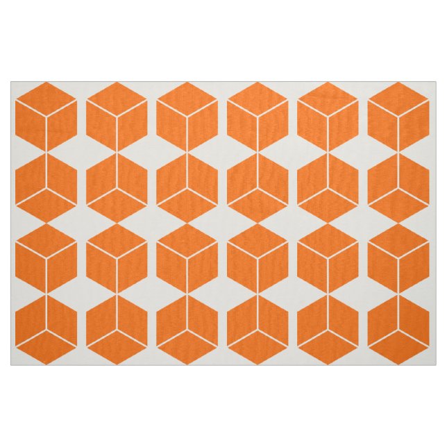Tela Patrón de bloque - Naranja en blanco ("Cuarto gordo" (fat quarter))