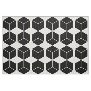 Tela Patrón de bloque - Negro sobre blanco