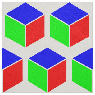 Tela Patrón de bloque - Rojo, Verde y Azul